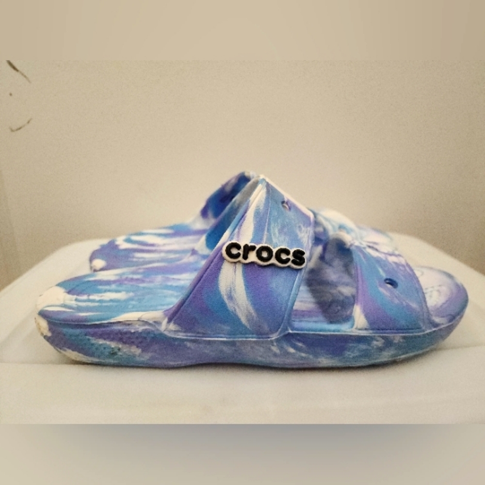 Crocs Classic Marbled Sandal Unisex Womens 8 EUC LIKE NEW
